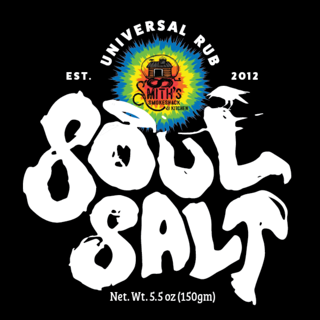 Soul Salt product packaging with colorful logo on a black background